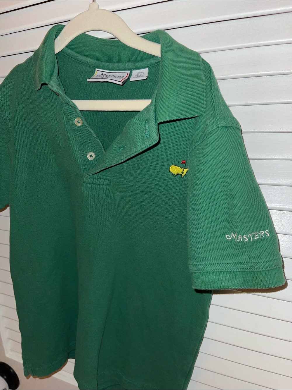 Masters Green Kids Polo with Embroidered Golf Emblem